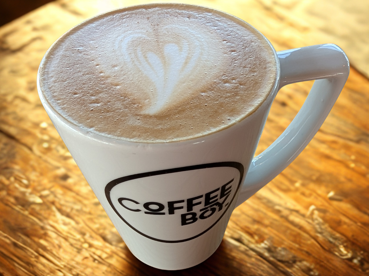 A cup of coffee from Coffee Boy